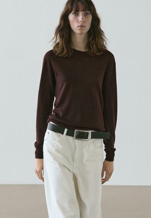CREW NECK - Pullover - dark brown