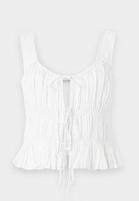 BARE RUCHED TIE FRONT - Top - white