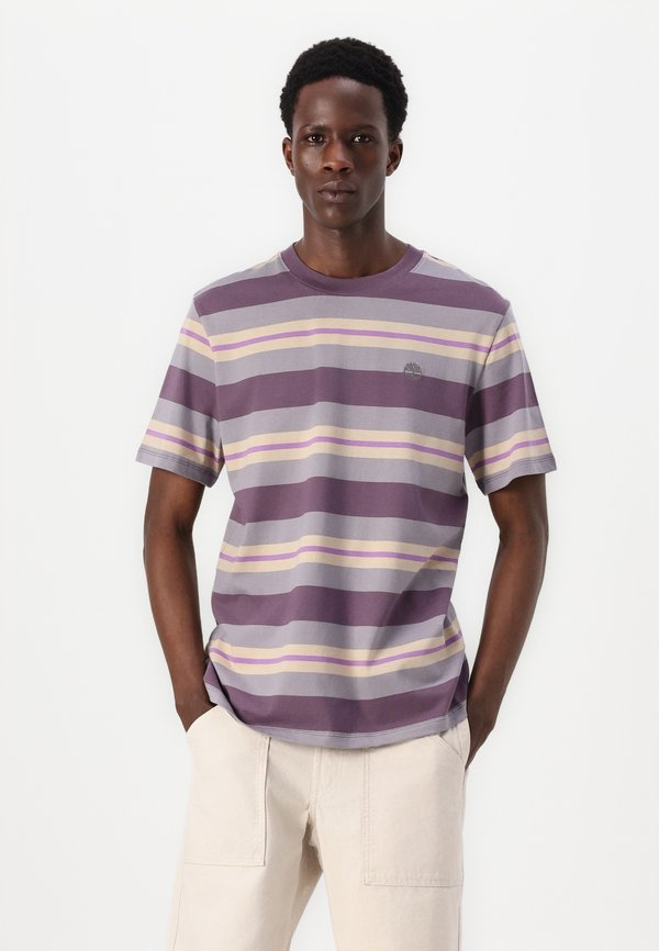 STRIPED SHORT SLEEVE TEE - Print T-shirt - vintage violet4