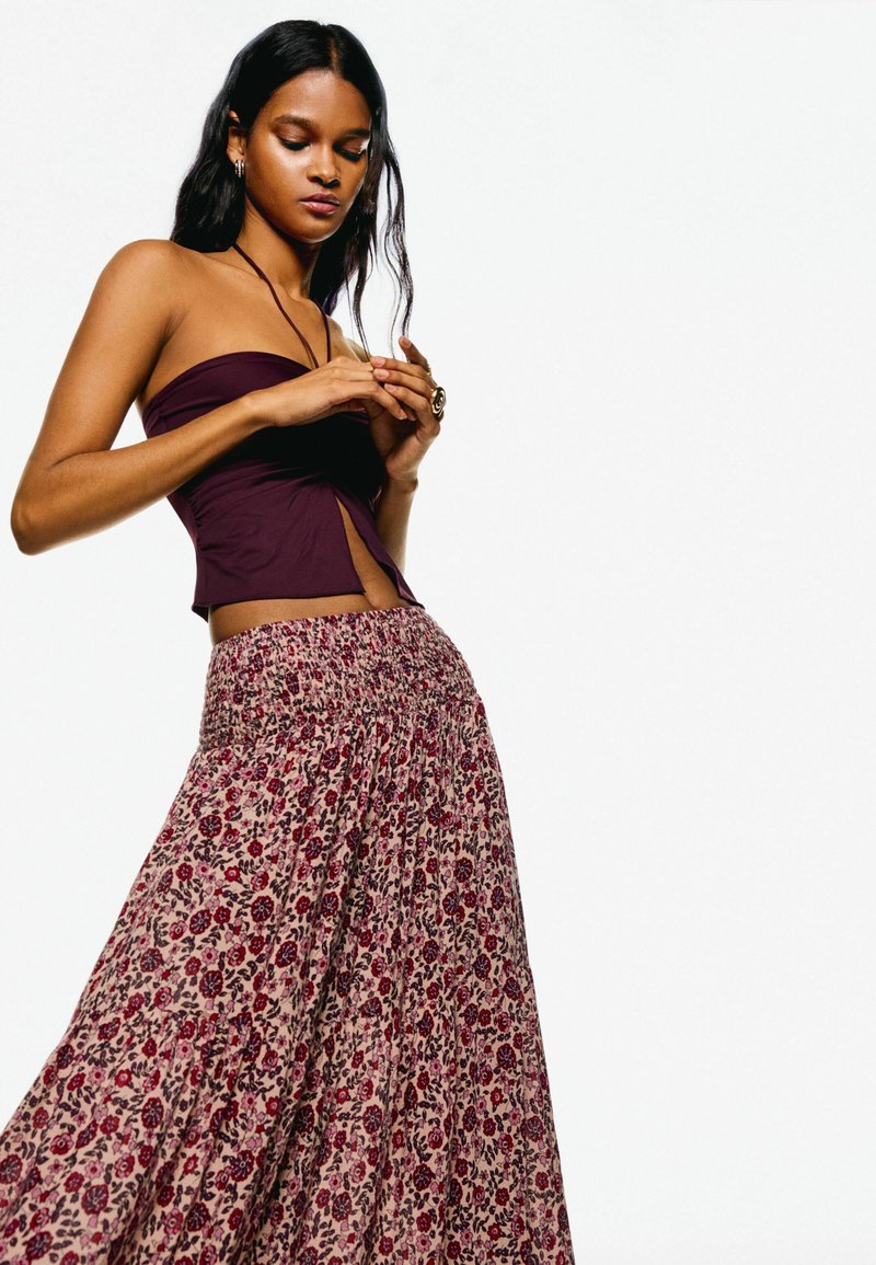 Bershka BOHO Jupe plissée multi coloured/multicolore ZALANDO