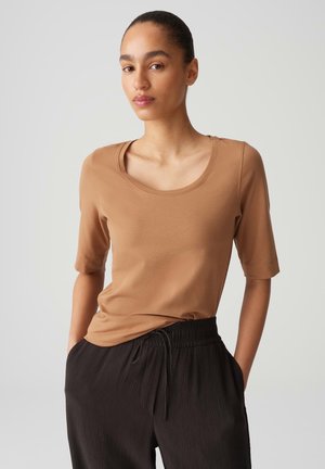 SLIM FIT ROUND NECK - T-Shirt basic - golden oak