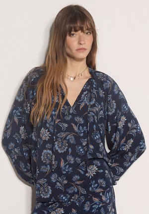Apricot, FOLK FLORAL BLOUSE - Blouse - navy