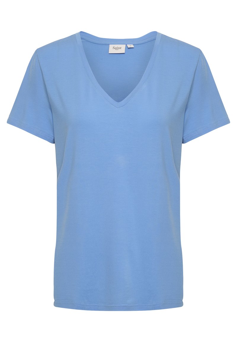 Saint Tropez T-shirt basic blauw