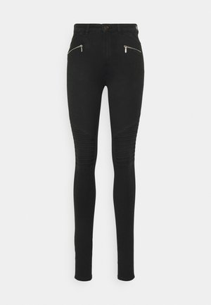 ONLY Tall, ONLROYAL BIKER ZIP - Džínsy skinny fit - black denim