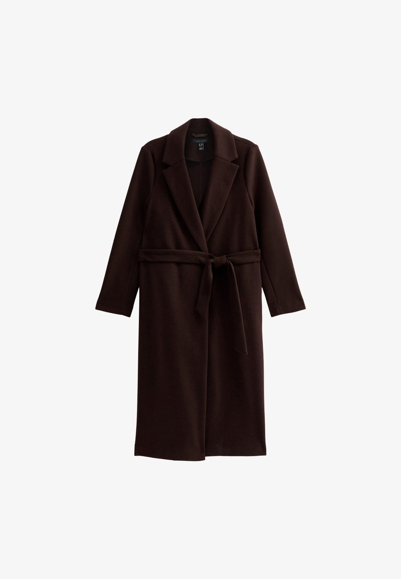 New Look TAILORED LONGLINE BELTED Classic coat dark brown