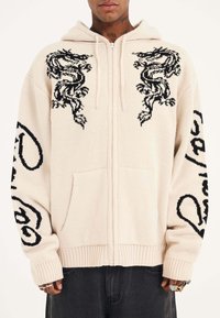 Ed Hardy DRAGON ZIP THRU - Chaqueta de punto - beige