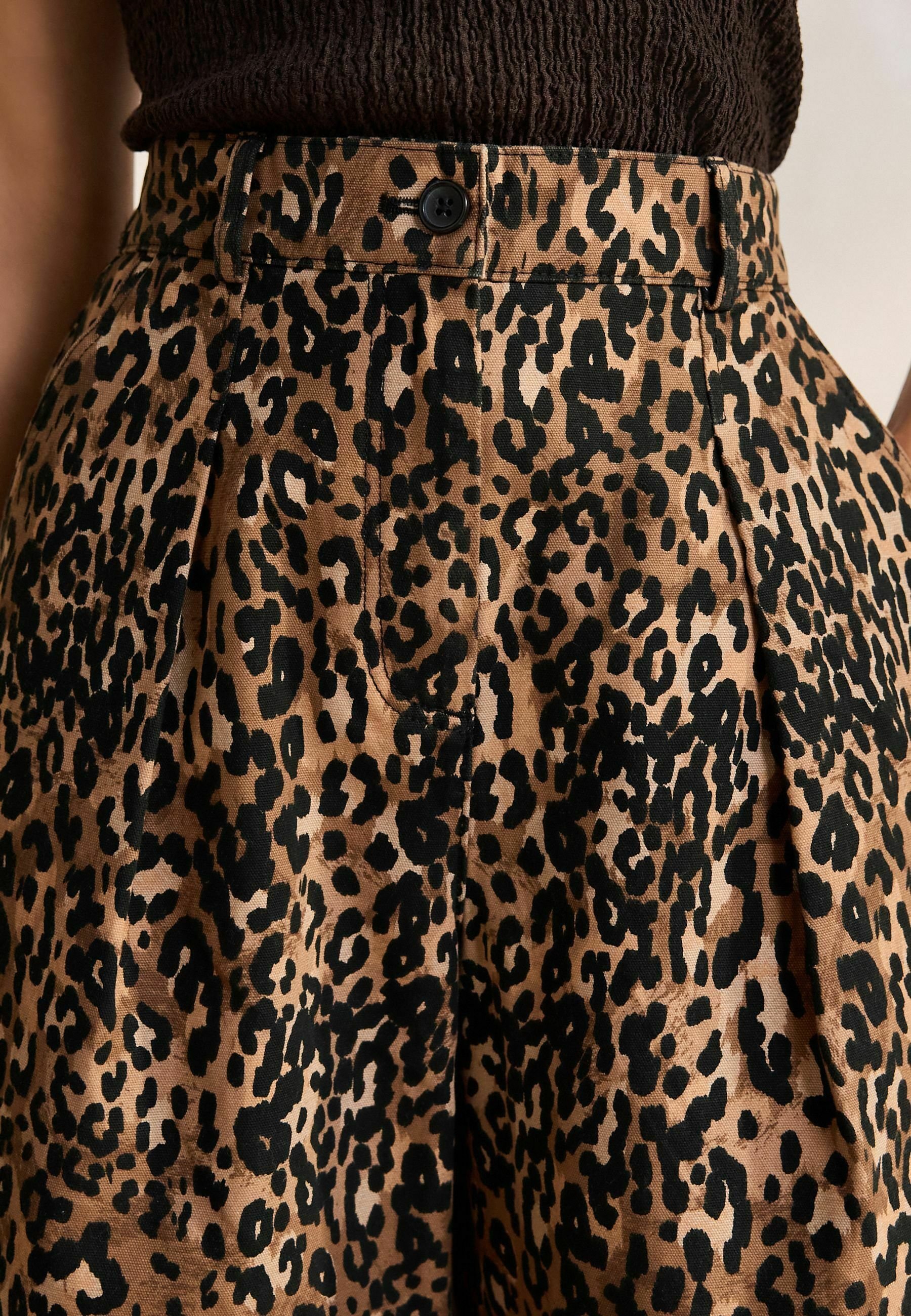 Pantaloni Larghi Donna Leopardati, Vita Alta, Stampa Ghepardo, Con Tasche, Casual, Jogging, Taglie S/M/L/XL