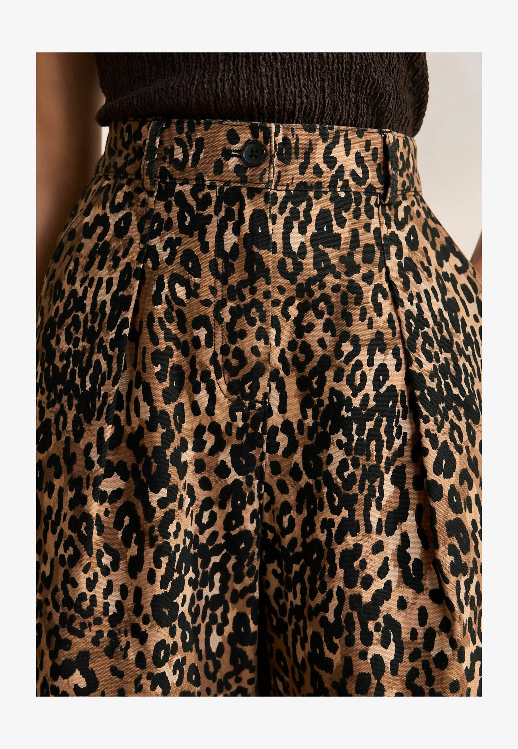 Pantaloni Larghi Donna Leopardati, Vita Alta, Stampa Ghepardo, Con Tasche, Casual, Jogging, Taglie S/M/L/XL