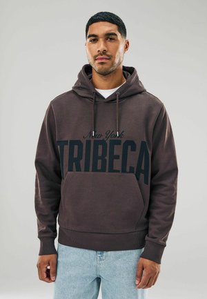 REGULAR FIT - EMBROIDERED GRAPHIC - Kapuzenpullover - chocolate brown