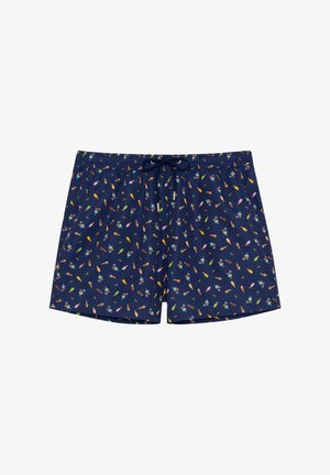 Laivaston uimashortsit, joissa on leikkisä monivärinen jäätelötötterökuvio, varustettuna elastisella vyötäröärrällä ja säädettävällä nauhalla.