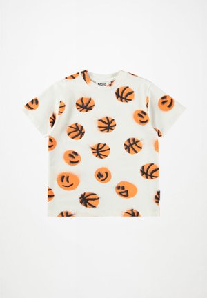 RILEY SHORT SLEEVES UNISEX - Camiseta estampada - beige/orange