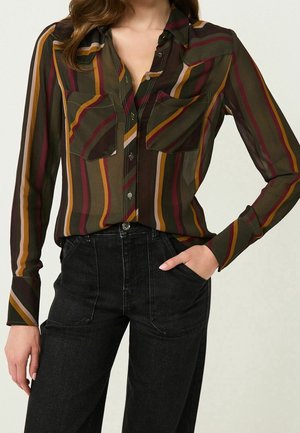 Button-down blouse - brown