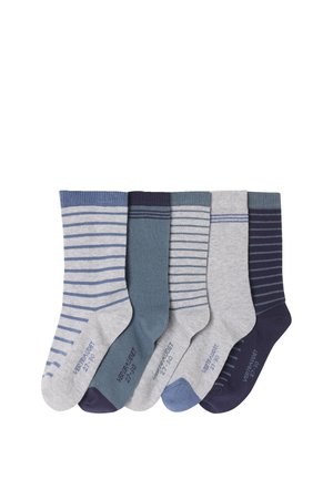 5ER-PACK GESTREIFTE BASIC - Socks - grau meliert