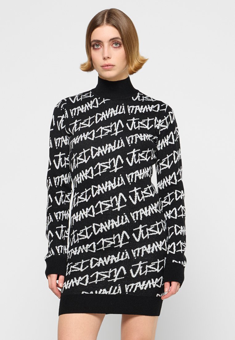 Just Cavalli Gebreide jurk zwart