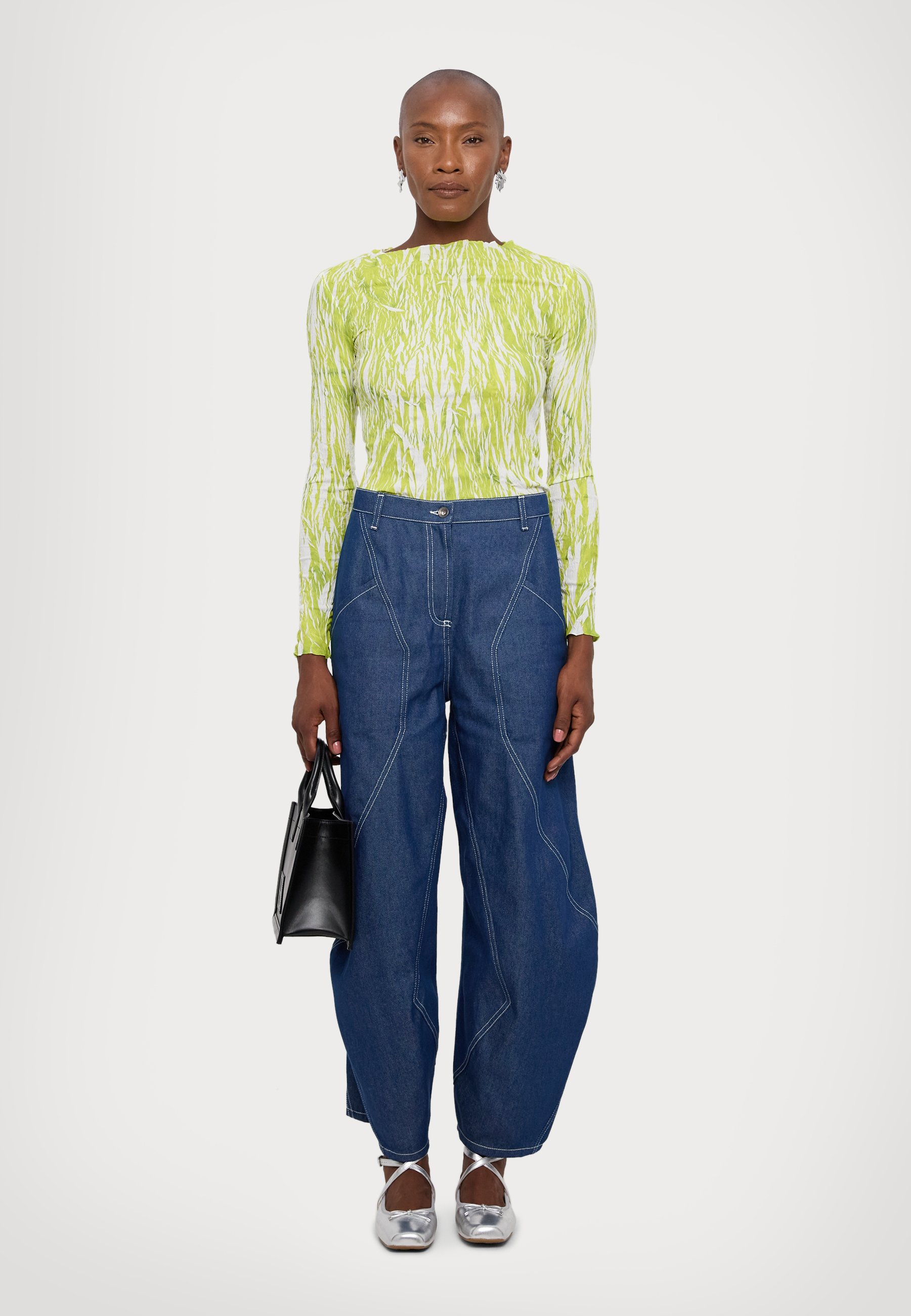 Henrik Vibskov DIGI PANTS EXCLUSIVE - Wide leg - blue denim