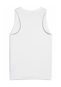 Débardeur blanc avec un col rond et des emmanchures larges. Confectionné dans un tissu lisse et léger, avec un logo imprimé près du dos.