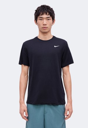 Nike Performance TEE CREW SOLID - Bluză sport - black/white
