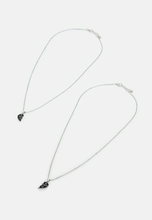 Jack & Jones JACBESTIE FLOWER NECKLACE UNISEX 2 PACK - Collar - silver-coloured/birch