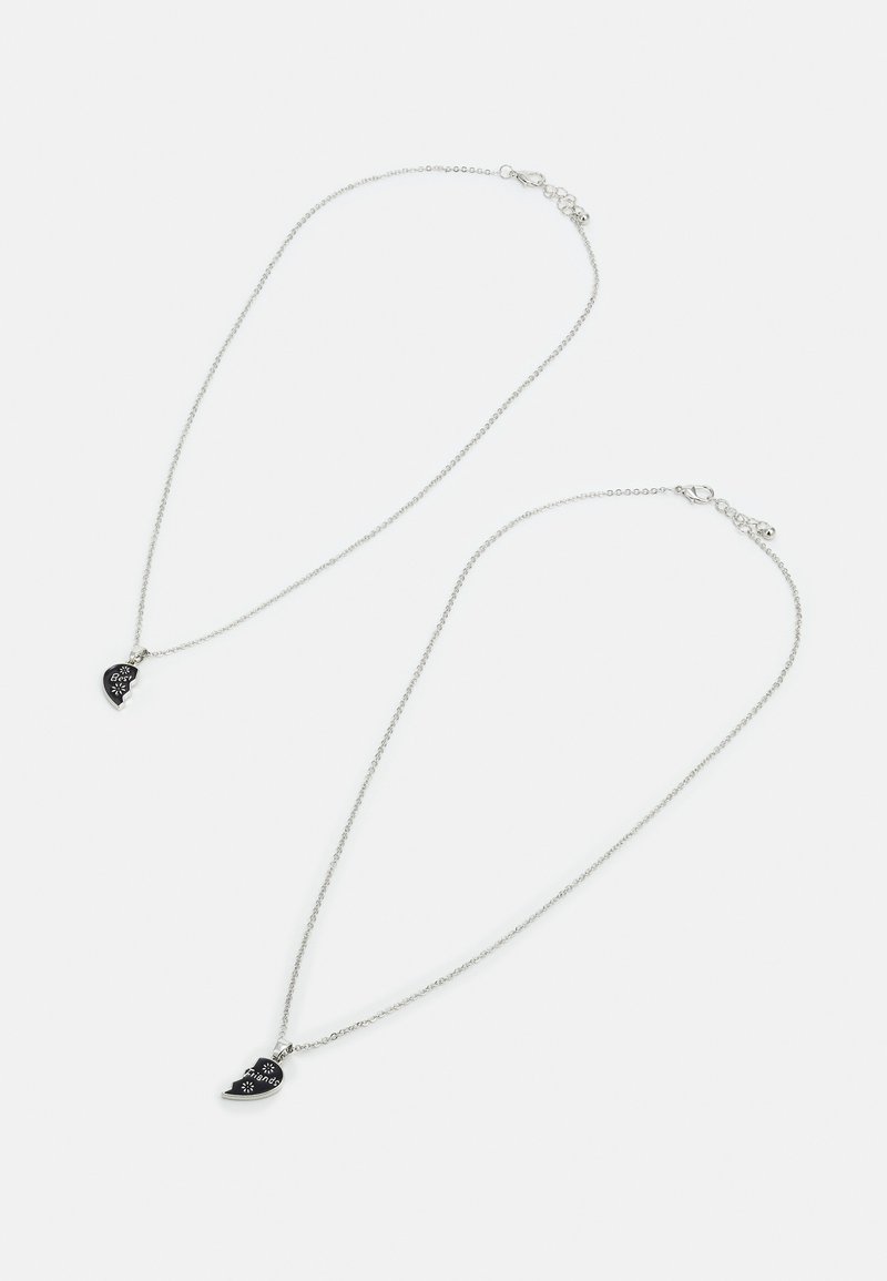 Jack & Jones JACBESTIE FLOWER NECKLACE UNISEX 2 PACK - Collier - silver-coloured/birch