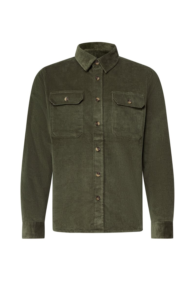 Street One MEN PLAIN LONG-SLEEVED CORDUROY SHIRT - Hemd - light moss ...
