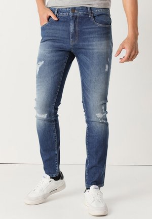 MITTLERE TAILLE - Vaqueros slim fit - blau