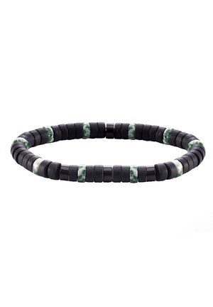 PERLES HEISHI AGATE MATE JASPE TACHETÉ - Bracelet - noir/vert