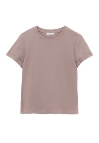 MIT ENGEM AUSSCHNITT - T-shirt basic - desert taupe