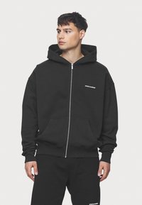 Pegador COLNE LOGO JACKET - Majica s kapuljačom i patentnim zatvaračem - vintage black/bubblegum