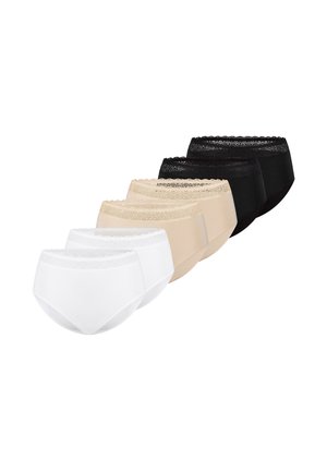 6 PACK - Trusser - weiß/schwarz/beige
