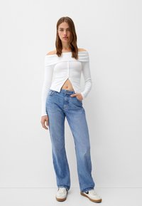 Bershka - Straight leg jeans - light-blue denim Miniatuurafbeelding 1