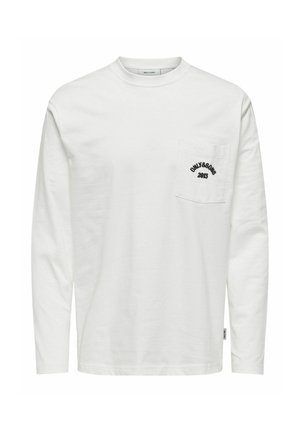 Only & Sons LOCKER GESCHNITTEN RUNDHALS - Langarmshirt - cloud dancer