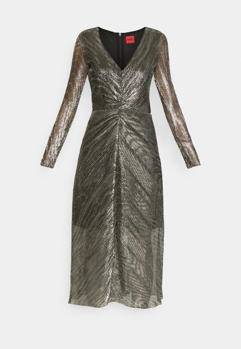 HUGO Cocktailjurk donkergrijs gemêleerd