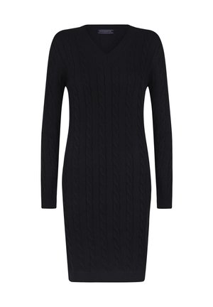 CABLE V-NECK  - Fodralklänning - black