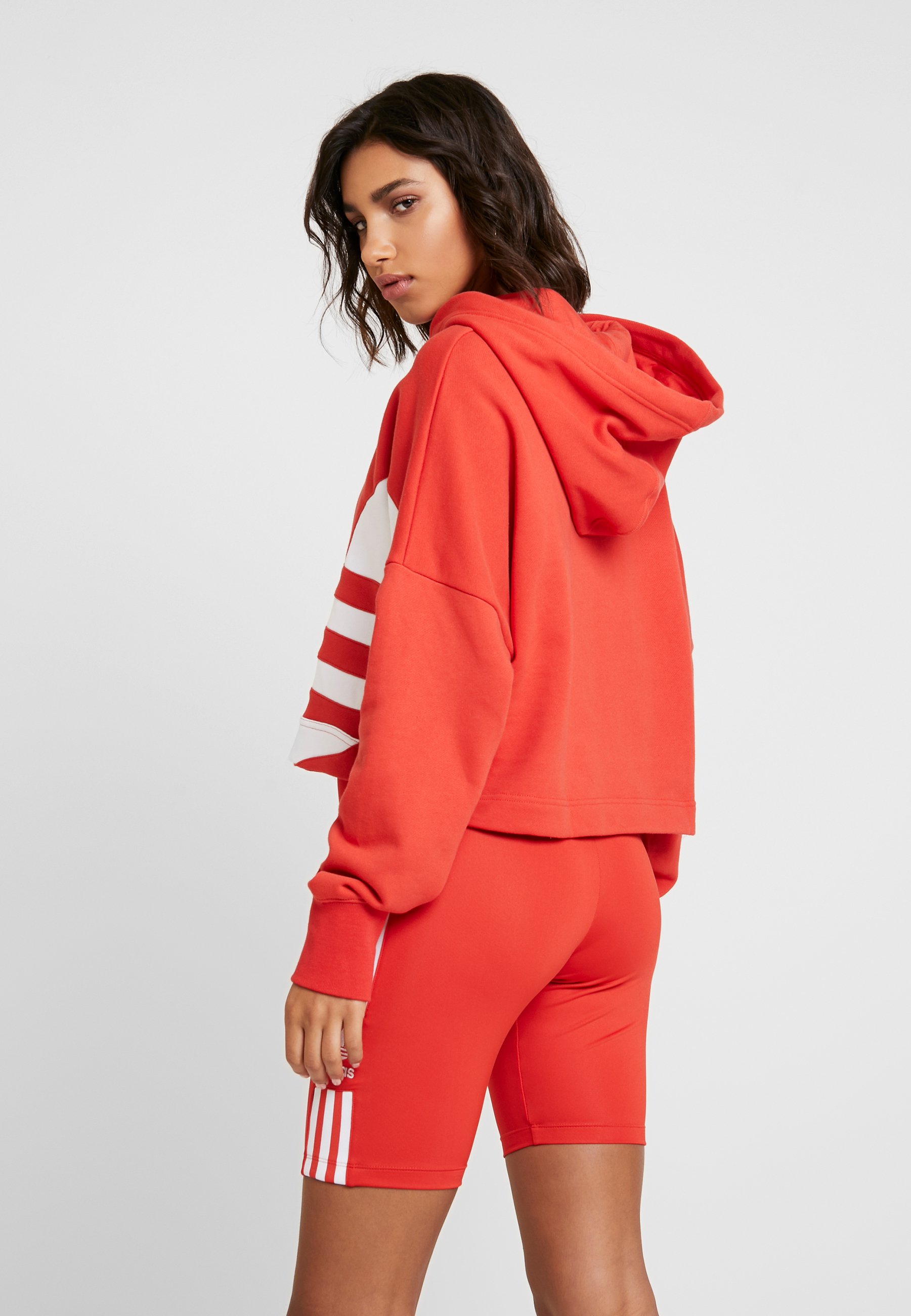 adidas Originals ADICOLOR LARGE LOGO CROPPED HODDIE SWEAT adidas Originals CROPPED LARGE LOGO HOODIE - Hoodie - orange