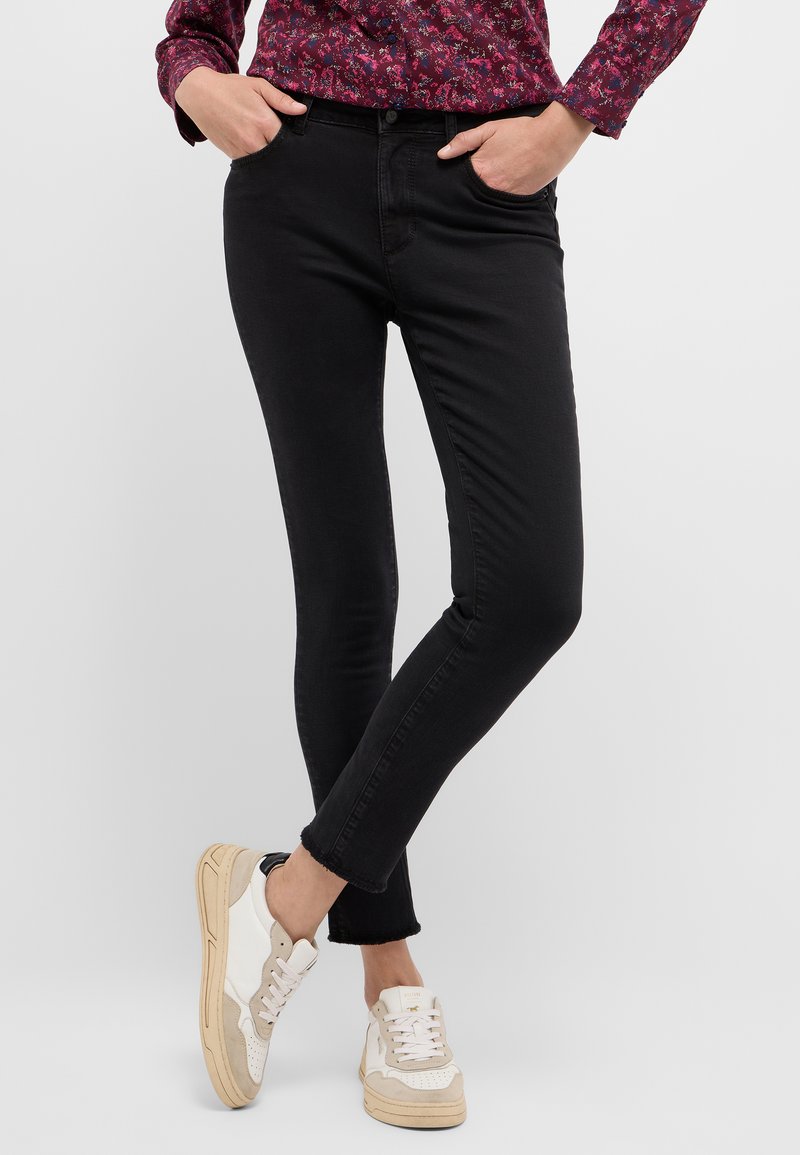 mustang Slim fit jeans gemêleerd zwart