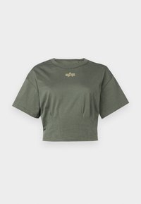 Triko s potiskem - dark olive