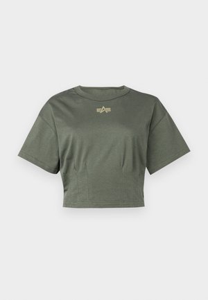 Alpha Industries Potiskana majica - dark olive