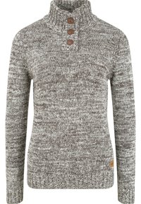 Oxmo Stickad tröja - mottled dark brown