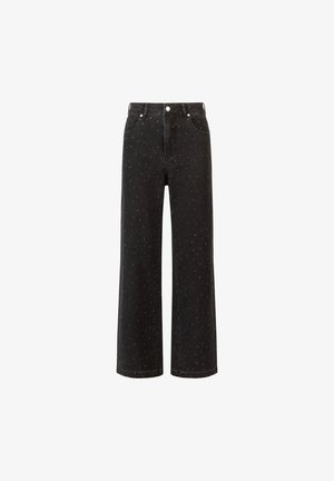 Apart WEITE MIT KRISTALLSTEINEN - Jeans Straight Leg - schwarz