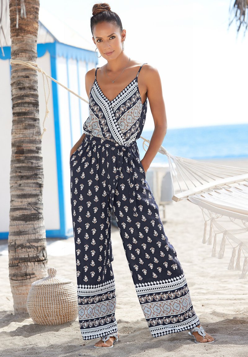 LASCANA - Jumpsuit - blau bedruckt, Enlarge