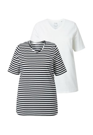 2 PACK STRIPED   - T-Shirt print - off white