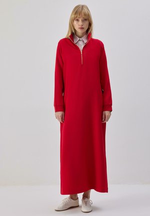 ZIP-UP STRAIGHT - Vestido largo - red
