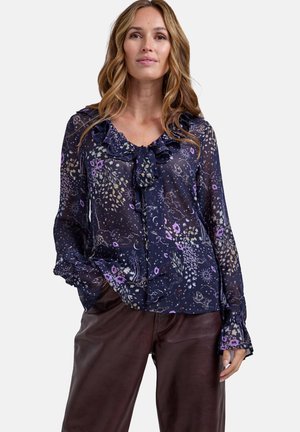 JONI RUFFLE NECK ZODIAC PRINT - Bluse - multi