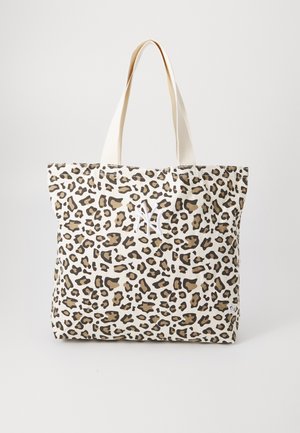 ANIMAL PRINT TOTE BAG - Geantă de pânză - beige/black