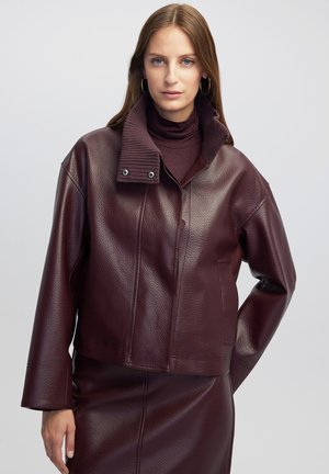 Kunstlederjacke - bordeaux