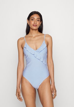 STRIBA BLY FRILL SWIMSUIT - Badpak - azure blue
