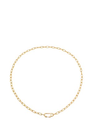 Collier en or avec des maillons ovales et un fermoir sécurisé. Texture de surface lisse, forme uniforme et couleur constante tout au long.