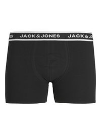 Schwarze Boxer-Brief aus weichem Stoff mit enger Passform. Verfügt über einen weißen Bund mit dem "JACK & JONES"-Logo in schwarzer Schrift.
