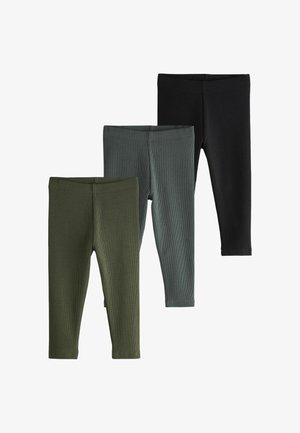 Next, 3 PACK RIBBED LEGGINGS - Leggings - Hosen - black grey