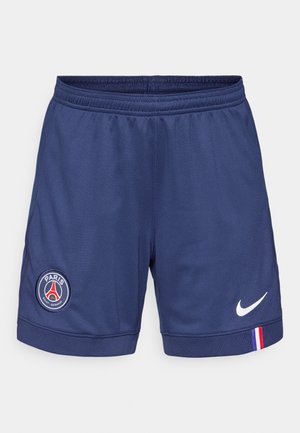 Jūras spēku sporta šorti, kas izgatavoti no elpojoša auduma, ar Parīzes Sentžermēna logo un baltu Nike svītru apakšējā labajā stūrī.